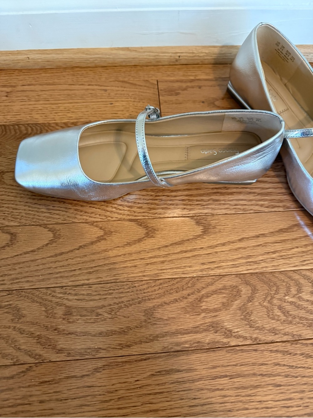 Franco Sarto Metallic Silver Mary Jane Flats - Picture 3 of 3